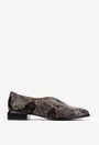 Pantofi dama NUR din piele maro snake print