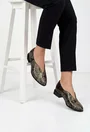 Pantofi dama NUR din piele maro snake print