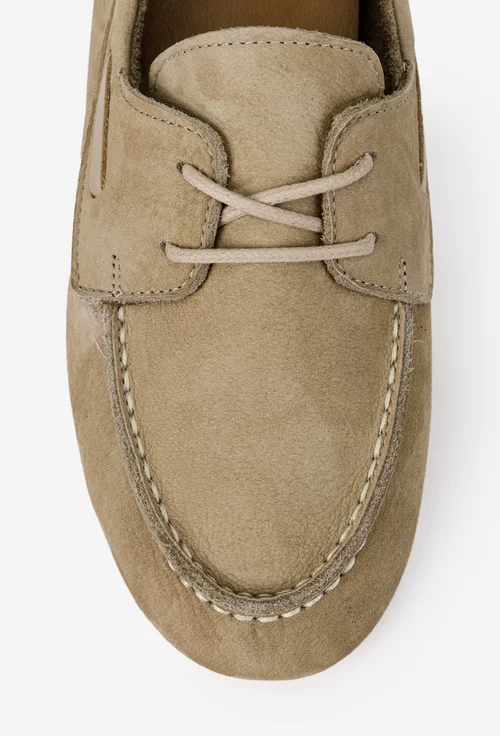 Pantofi dama NUR din piele nabuc bej