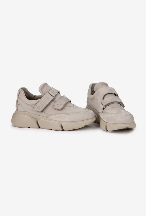 Pantofi dama NUR din piele nabuc bej