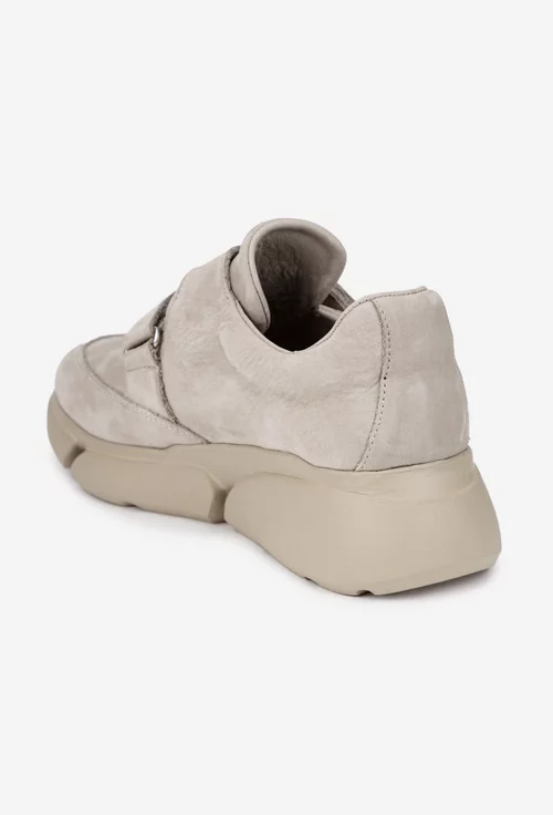 Pantofi dama NUR din piele nabuc bej