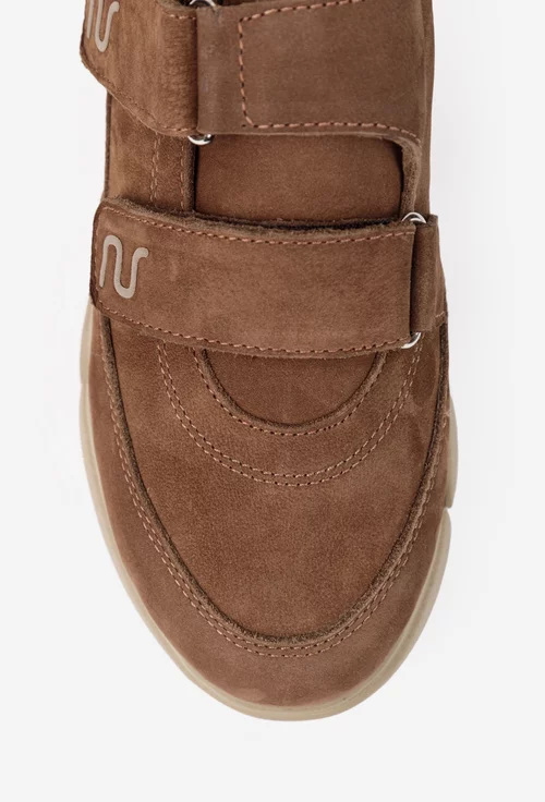 Pantofi dama NUR din piele nabuc maro