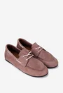 Pantofi dama NUR din piele nabuc roz pudra
