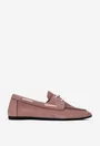 Pantofi dama NUR din piele nabuc roz pudra