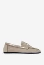Pantofi dama NUR din piele nabuc taupe