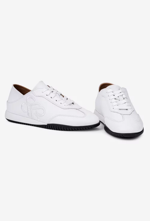 Pantofi dama NUR din piele naturala alba