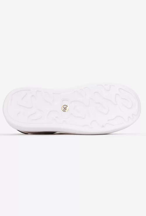 Pantofi dama NUR din piele naturala alba cu negru