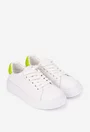 Pantofi dama NUR din piele naturala alba cu verde