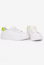 Pantofi dama NUR din piele naturala alba cu verde
