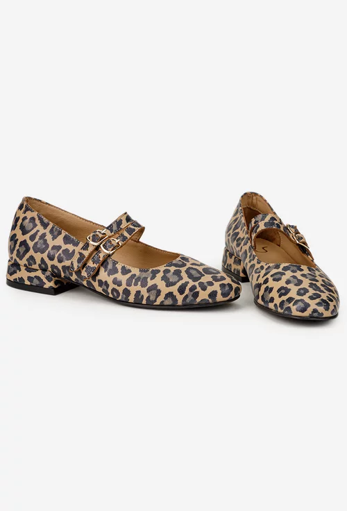 Pantofi dama NUR din piele naturala animal print picture - 6