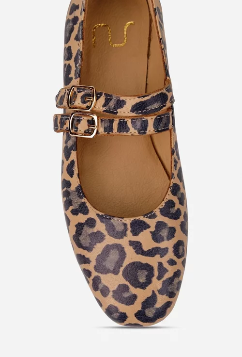 Pantofi dama NUR din piele naturala animal print picture - 7