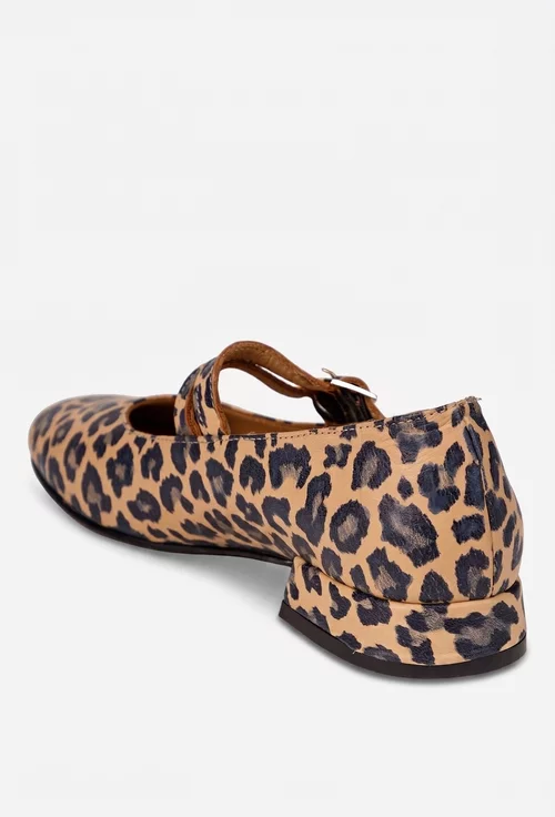 Pantofi dama NUR din piele naturala animal print picture - 4