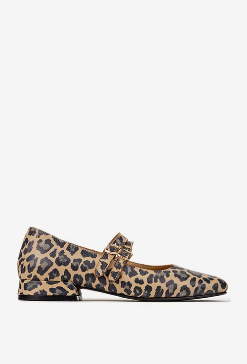 Pantofi dama NUR din piele naturala animal print picture - 3