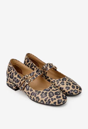 Pantofi dama NUR din piele naturala animal print
