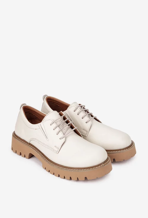 Pantofi dama NUR din piele naturala bej