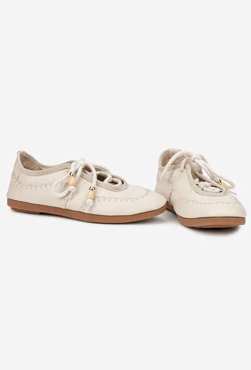 Pantofi dama NUR din piele naturala bej