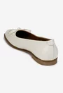 Pantofi dama NUR din piele naturala bej cu funda
