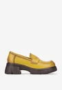 Pantofi dama NUR din piele naturala galben mustar
