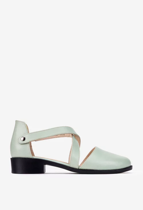 Pantofi dama NUR din piele naturala verde deschis