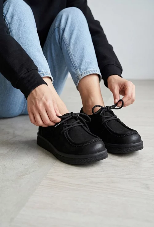 Pantofi dama NUR din piele neagra