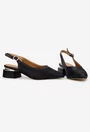 Pantofi dama NUR din piele neagra cu perforatii