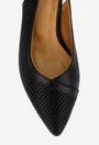 Pantofi dama NUR din piele neagra cu perforatii