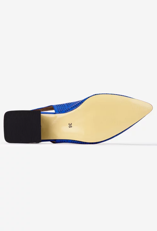 Pantofi dama NUR din piele perforata albastra
