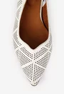 Pantofi dama NUR din piele perforata bej deschis