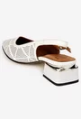 Pantofi dama NUR din piele perforata bej deschis