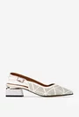 Pantofi dama NUR din piele perforata bej deschis
