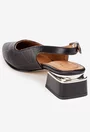 Pantofi dama NUR din piele perforata neagra