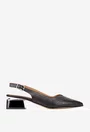 Pantofi dama NUR din piele perforata neagra