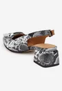 Pantofi dama NUR din piele snake print cu ornament