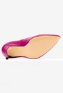Pantofi dama NUR din piele texturata fuchsia cu toc subtire
