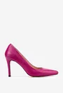 Pantofi dama NUR din piele texturata fuchsia cu toc subtire