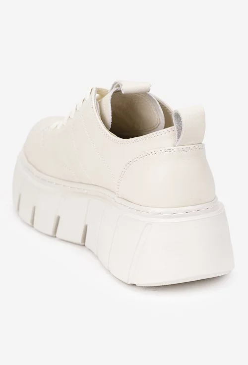 Pantofi dama NUR ecru din piele naturala