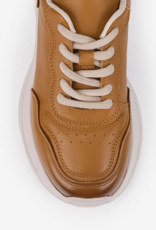 Pantofi dama NUR galben mustar din piele naturala