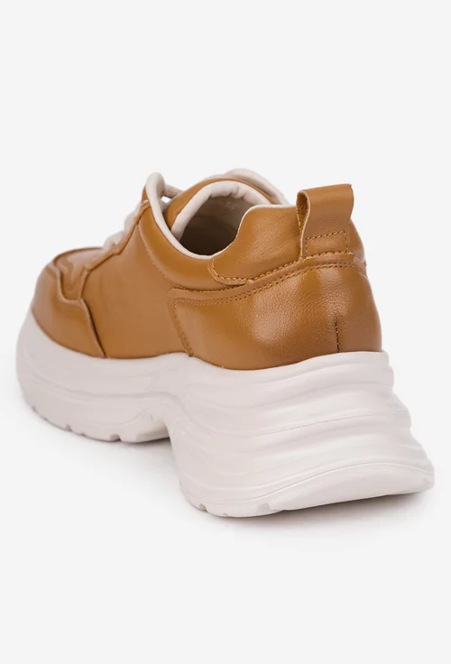 Pantofi dama NUR galben mustar din piele naturala