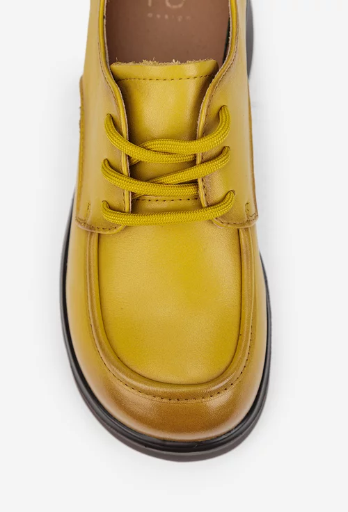 Pantofi dama NUR galben mustar din piele naturala