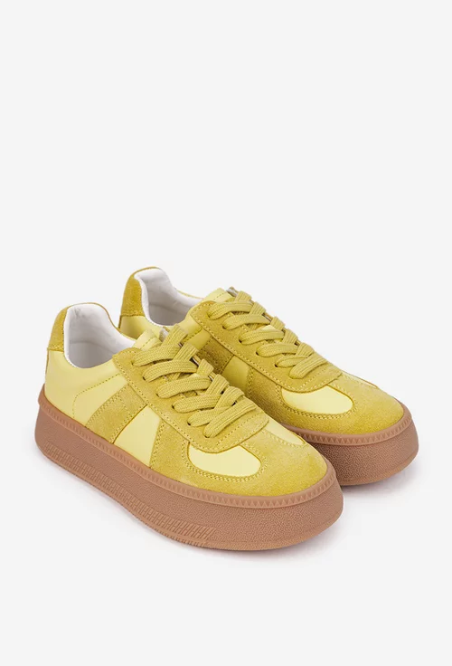 Pantofi dama NUR galbeni din piele naturala