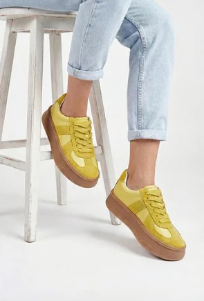 Pantofi dama NUR galbeni din piele naturala