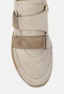 Pantofi dama NUR grej din piele intoarsa cu inchidere velcro