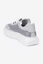 Pantofi dama NUR gri cu alb din material textil si piele texturata