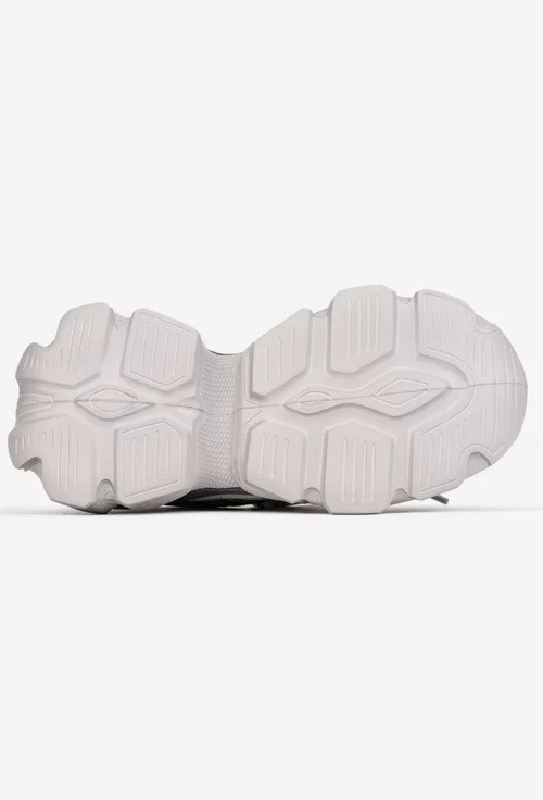 Pantofi dama NUR gri cu bleu din material textil si piele intoarsa