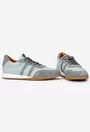 Pantofi dama NUR gri din piele cu aspect perforat