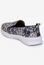 Pantofi dama NUR gri din piele cu imprimeu multicolor