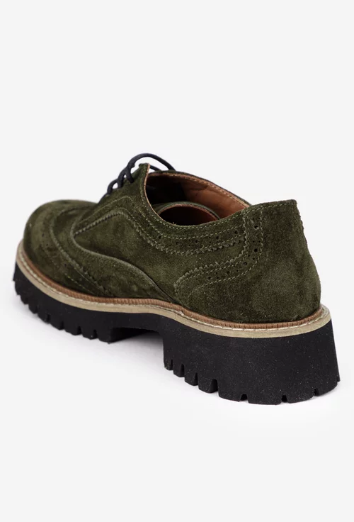 Pantofi dama NUR kaki din piele intoarsa