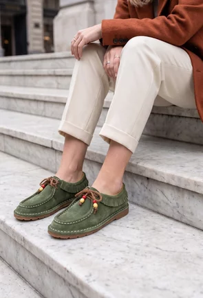 Pantofi dama NUR kaki din piele intoarsa
