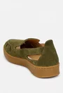 Pantofi dama NUR kaki din piele intoarsa cu decupaje