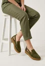Pantofi dama NUR kaki din piele intoarsa cu decupaje